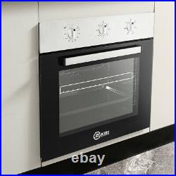 2.2KW Built In Single Electric Oven Black 70L Stainless Steel with Wire Shelf