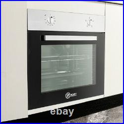 2.2KW Built In Single Electric Oven Black 70L Stainless Steel with Wire Shelf