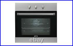 60cm Black Built In Single Electric Fan Forced Oven Kitchen Stainless Steel