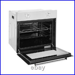 60cm Black Glass Built In Single Electric Oven withDigital LED Timer Fast Cooking