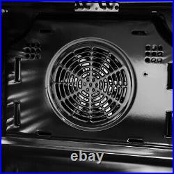 60cm Black Glass Built In Single Electric Oven withDigital LED Timer Fast Cooking
