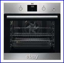 AEG 59.5cm Built In Electric Single Oven Stainless Steel -BES35501EM