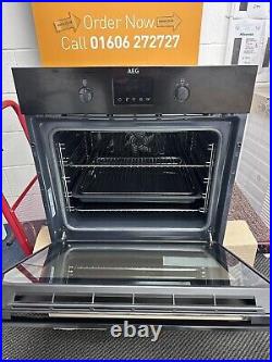 AEG 6000 Series Electric Single Oven Black BEB335061B Ex Display HW181060