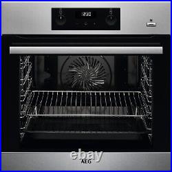 AEG 6000 Series Electric Single Oven Stainless Steel BES355010M