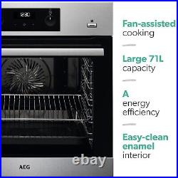 AEG 6000 Series Electric Single Oven Stainless Steel BES355010M