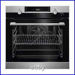 AEG BCK556220M Built In Single Electric Oven Steam Bake Silver Stainless Steel