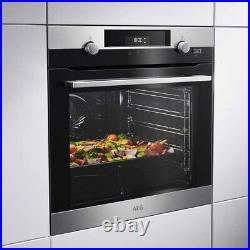 AEG BCK556220M Built In Single Electric Oven Steam Bake Silver Stainless Steel