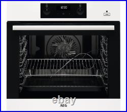 AEG BES356010W Single Built In Electric Steambake Oven in White GRADED