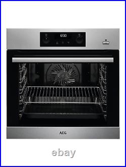 AEG Built In Electric Single Oven Pyrolytic 72 litre Stainless Steel BPK744L21M