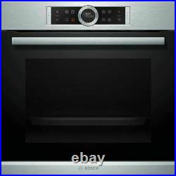 Bosch Serie 8 HBG674BS1B Built In Electric Single Oven, Brushed Steel