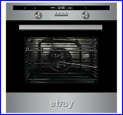 Cooke & Lewis CLPYSTa Black & Grey Built-in Electric Single Pyrolytic Oven