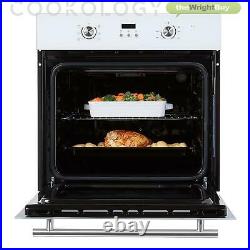Cookology White Fan Oven, Single Electric Built-in Digital timer, 60cm, COF605WH