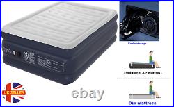 Delux Air Bed Blow Up Mattress Inflatable Raised Built-in Electric Pump