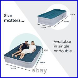 Double Inflatable High Raised Air Bed Mattress Airbed Built In Electric Pump