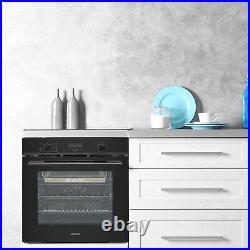 ElectriQ Multifunction Single Oven with Pyrolytic Cleaning and Air Fr EQOVENA4BK