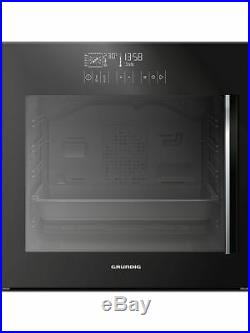 Grundig GEZS57000BL Side Opening Single Multifunction Built In Oven Black Glass