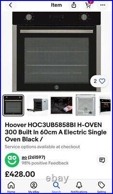 Hoover HOC3UB5858BI H-OVEN 300 Built In 60cm A Electric Single Oven Black /
