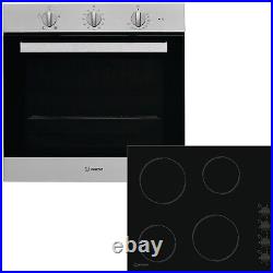 Indesit Electric Oven and Ceramic Hob Pack BUN/IFW6330IX/90892