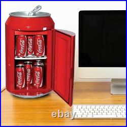 Koolatron Mini Fridge 10L Portable Electric Cooler Coca Cola shape Warmer, Red