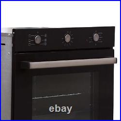 SIA 60cm Black Built In 71L Electric Single Fan Oven & 4 Zone Induction Hob