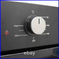 SIA 60cm Black Built In 75L Electric Single Oven & 4 Zone Solid Plate Hob