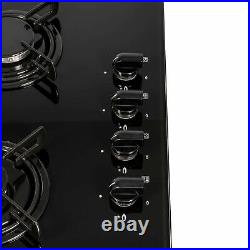 SIA 60cm Black Electric Single Fan Oven, 4 Burner Gas Hob & Visor Cooker Hood