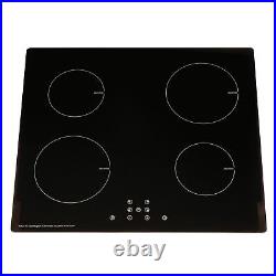 SIA 60cm Black Single Electric Fan Oven, 4 Zone Induction Hob & Cooker Hood Fan