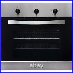 SIA 60cm Single Electric Fan Oven, 4 Burner Gas Hob & Angled Chimney Cooker Hood