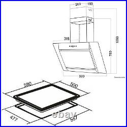 SIA 60cm Single Electric Fan Oven, 4 Burner Gas Hob & Angled Chimney Cooker Hood