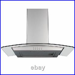 SIA 60cm Single Electric Fan Oven, 4 Burner Gas Hob & Curved Glass Cooker Hood