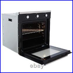 SIA 60cm Single Electric Fan Oven, Gas 4 burner Glass Hob And Curved Glass Hood