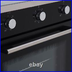 SIA 60cm Single Electric Fan Oven, Gas 4 burner Glass Hob And Curved Glass Hood