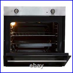 SIA 60cm Stainless Steel 75L Built In Electric Single Oven & 4 Burner Gas Hob
