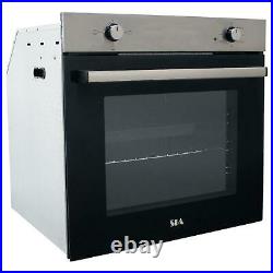 SIA 60cm Stainless Steel Built In 75L Electric Single Oven & 4 Burner Gas Hob