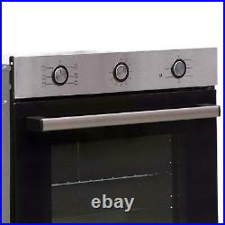 SIA 60cm Stainless Steel Built In Electric Single Fan Oven & 4 Burner Gas Hob