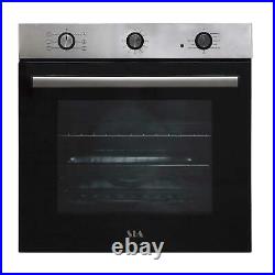 SIA 60cm Stainless Steel Built-in Electric Single Fan Oven & 4 Zone Ceramic Hob