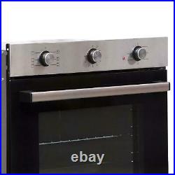SIA 60cm Stainless Steel Built-in Electric Single Fan Oven & 4 Zone Ceramic Hob