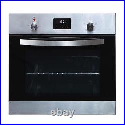 SIA 60cm Stainless Steel Digital Electric Single Fan Oven & 4 Zone Ceramic Hob