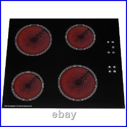 SIA 60cm Stainless Steel Digital Electric Single Fan Oven & 4 Zone Ceramic Hob