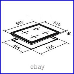 SIA 60cm Stainless Steel Digital Electric Single Fan Oven & 4 Zone Ceramic Hob