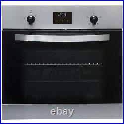 SIA 60cm Stainless Steel Digital Single Electric Fan Oven And 4 Burner Gas Hob