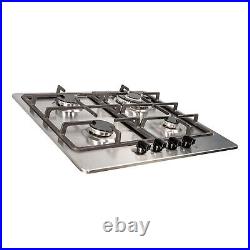 SIA 60cm Stainless Steel Single Electric Fan Oven & 4 Burner Gas Hob Wok Burner