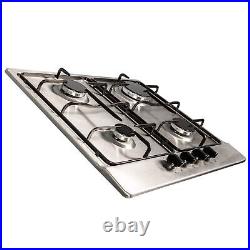 SIA 60cm Stainless Steel Single Electric True Fan Oven & 4 Burner Gas Burner Hob