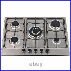 SIA 60cm Stainless Steel Single Electric True Fan Oven And 70cm 5 Burner Gas Hob