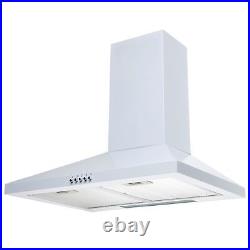 SIA 60cm White Single Electric Fan Oven 4 Burner Gas Hob & Chimney Cooker Hood