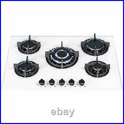 SIA 60cm White Single Electric True Fan Oven & 70cm White 5 Burner Gas Glass Hob