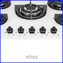 SIA 60cm White Single Electric True Fan Oven & 70cm White 5 Burner Gas Glass Hob