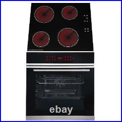 SIA BISO11SS 60cm Black Single Electric True Fan Oven & 4 Zone Ceramic Hob