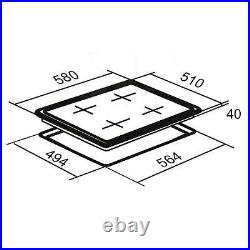 SIA BISO11SS 60cm Black Single Electric True Fan Oven & 4 Zone Ceramic Hob