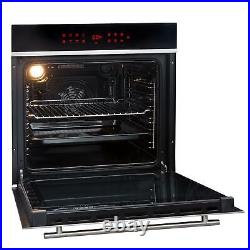 SIA BISO11SS 60cm Black Single Electric True Fan Oven & 4 Zone Ceramic Hob